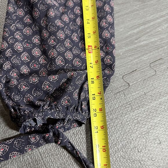 Beach Lunch Lounge Blue Red Orange Floral Paisley Top Size M - Picture 4 of 6